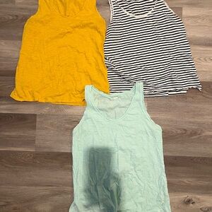 Old Navy Tank Top Trio - Yellow, Striped, Light Blue